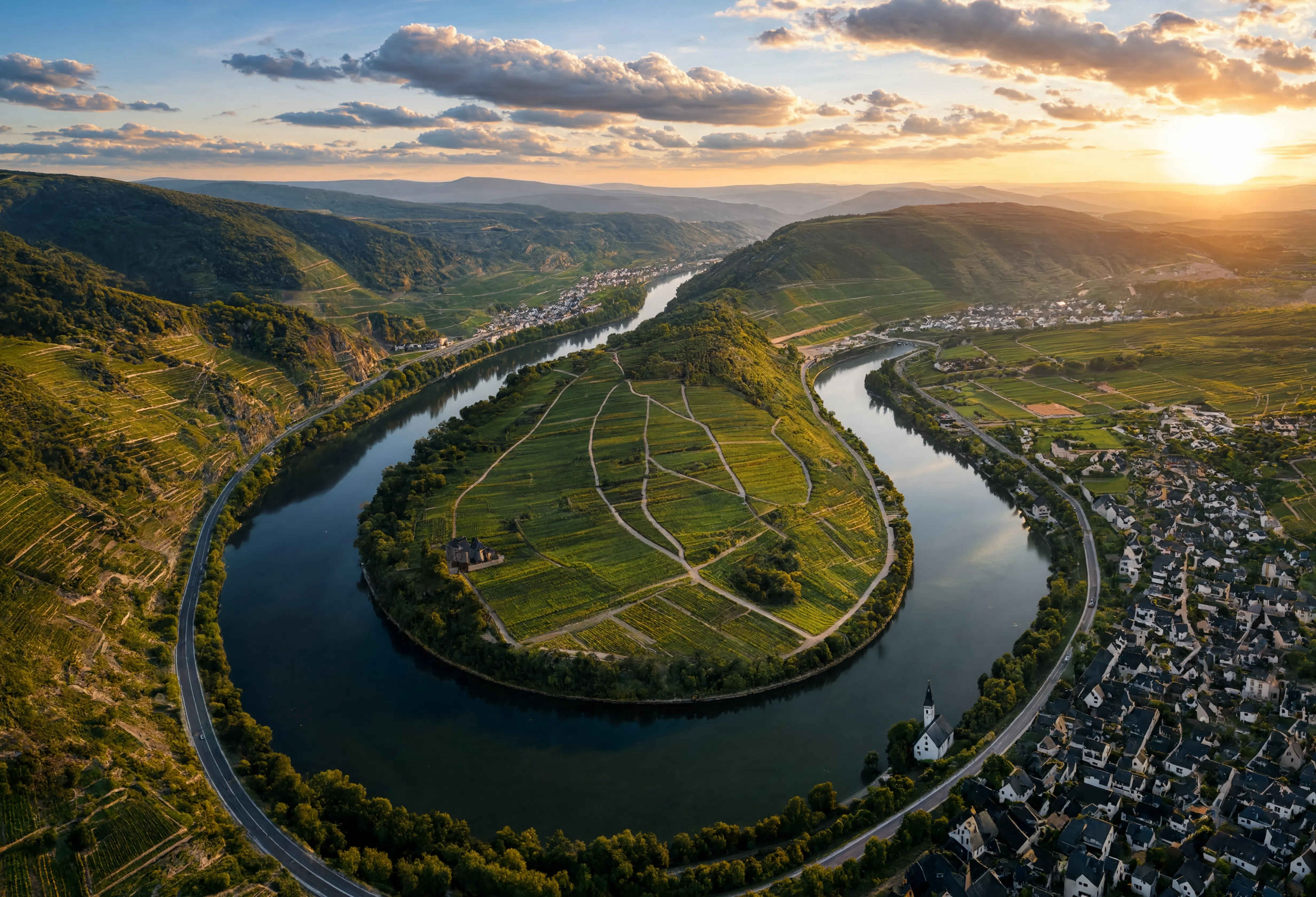 Moseltal — grüne Weinberge und romantische Flussdörfer in Rheinland-Pfalz